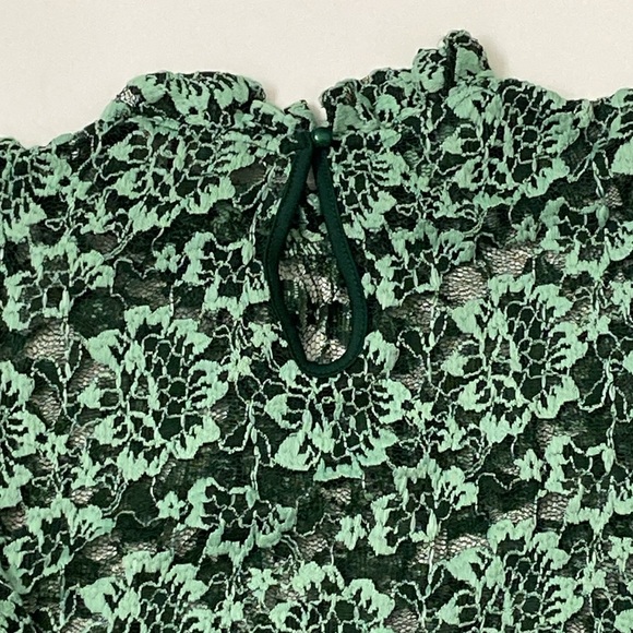 Anthropology Dolan green Lacey holiday top shirt blouse sz XS NEW - Picture 5 of 5